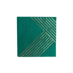 Dark Green & Rose Gold Cocktail Napkins - Christmas/Holiday