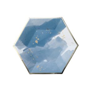 Malibu - Blue Watercolor Small Paper Plates