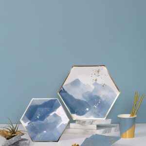 Malibu - Blue Watercolor Small Paper Plates