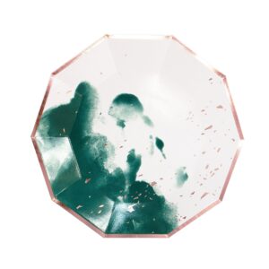 Manhattan - Dark Green Watercolor Premium Large Paper Plates