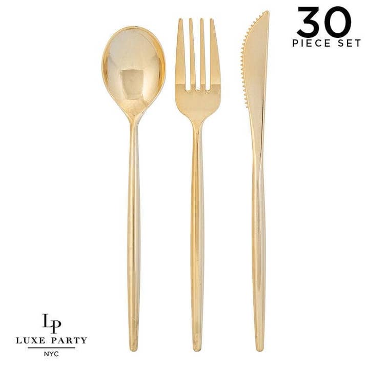 Matrix Gold Plastic Cutlery Set