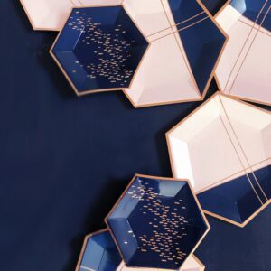 Navy & Blush Pink Napkins - Lunch Napkin Size