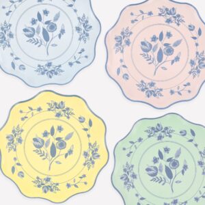 Vintage Botanical Dinner Plates (x 8)