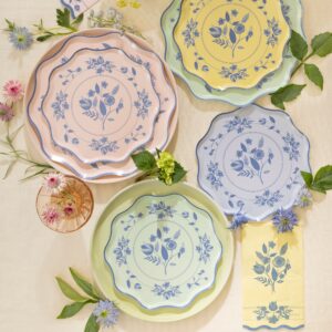 Vintage Botanical Dinner Plates (x 8)