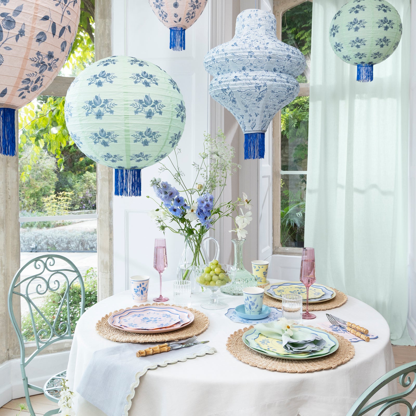 Vintage Botanical Lanterns (x 3)