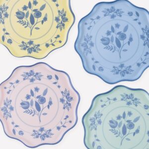 Vintage Botanical Reusable Large Plates (x 4)