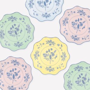 Vintage Botanical Side Plates (x 8)